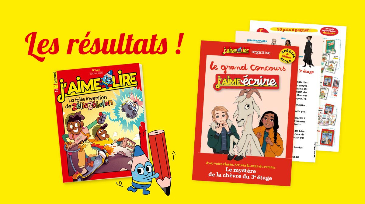 Le grand concours J'aime écrire - Les résultats !