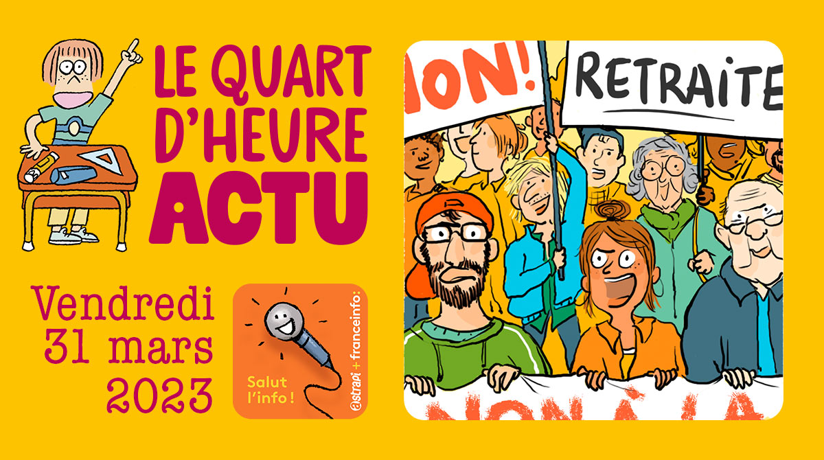 Salut l'info ! 31 mars 2023 - Intervention E. Macron sur la réforme des retraites - Libération Olivier Dubois - Fusée 3D