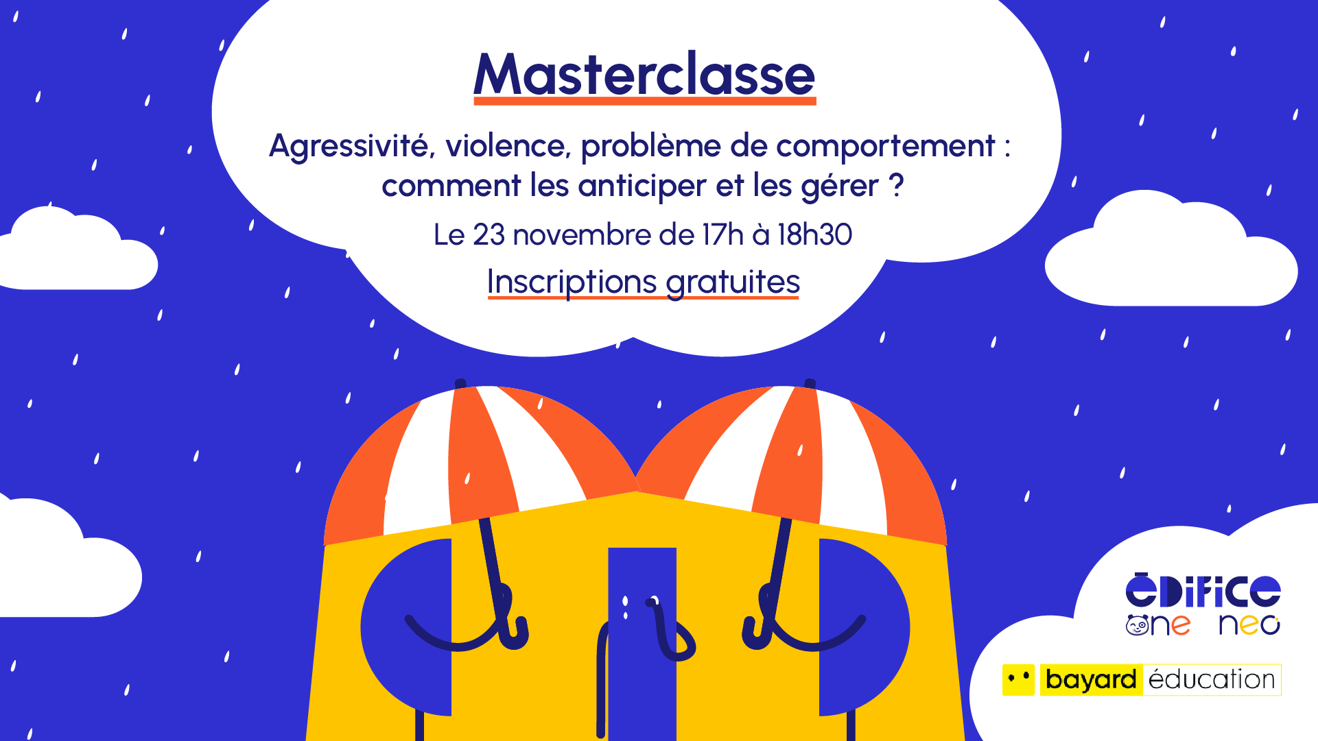 Visuel Masterclasse Agressivité, violence et problèmes de comportement du 23 novembre.