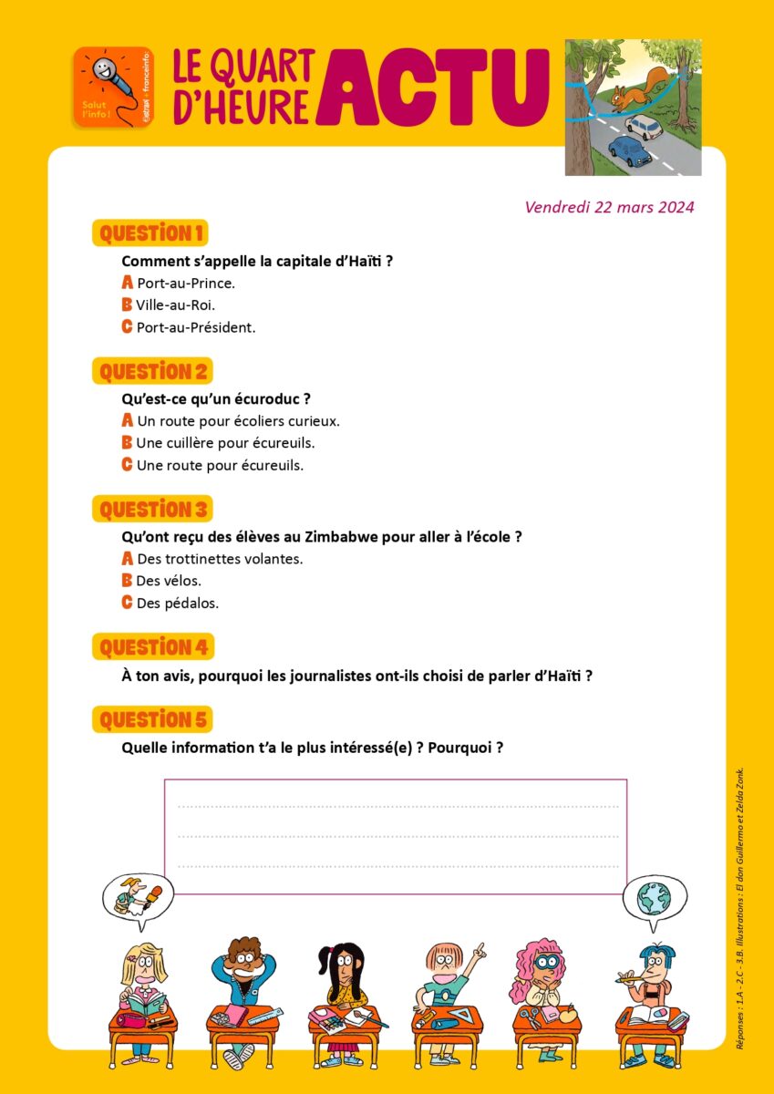 Quiz Quart heure Actu 22 mars