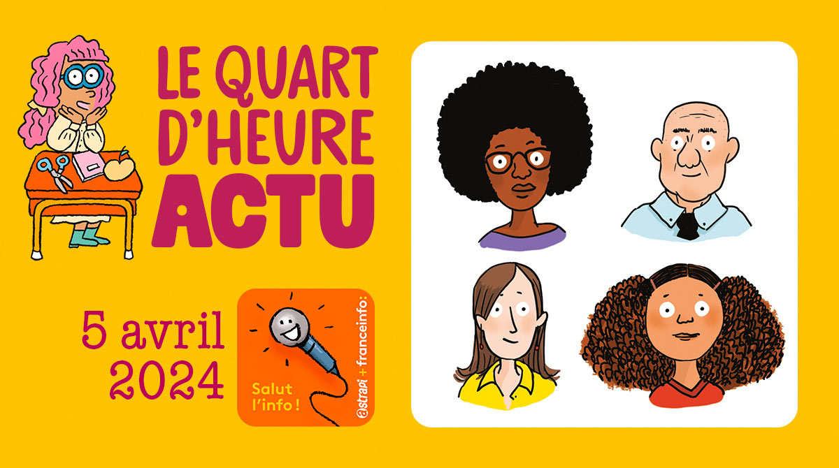 Salut l'info ! Quart d'heure Actu du 5 avril 2024. Loi contre la discrimination capillaire. Illustration : El don Guillermo et Zelda Zonk.