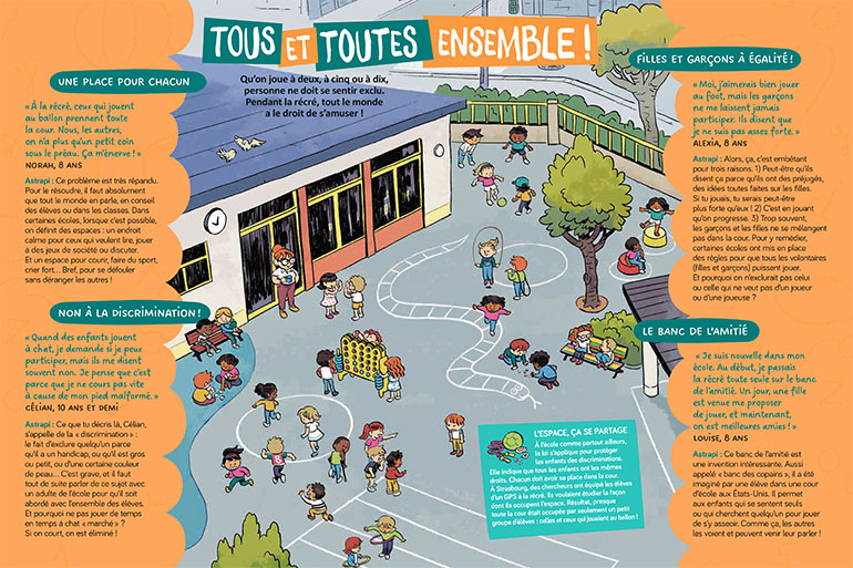 Une cour de récré pour tous : apprendre à bien vivre ensemble : tous et toutes ensemble !