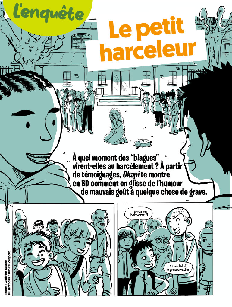 BD Le petit harceleur, magazine Okapi n°1132 (à paraître le 15 novembre 2025).