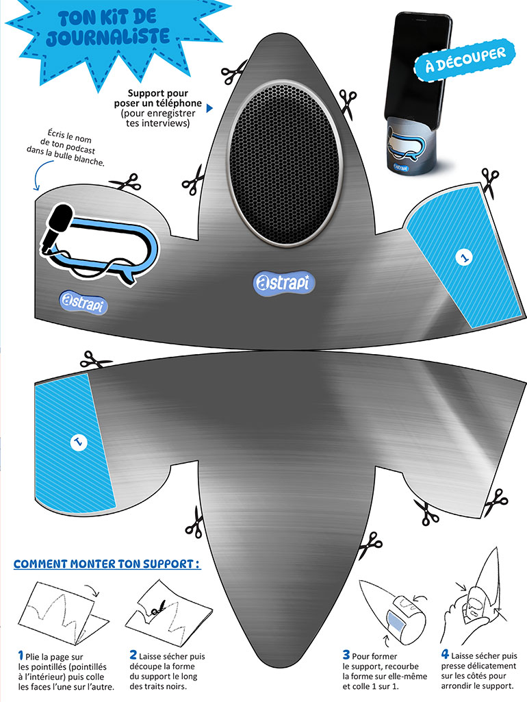 Kit du journaliste, dossier "Crée ton podcast", Astrapi 1076.