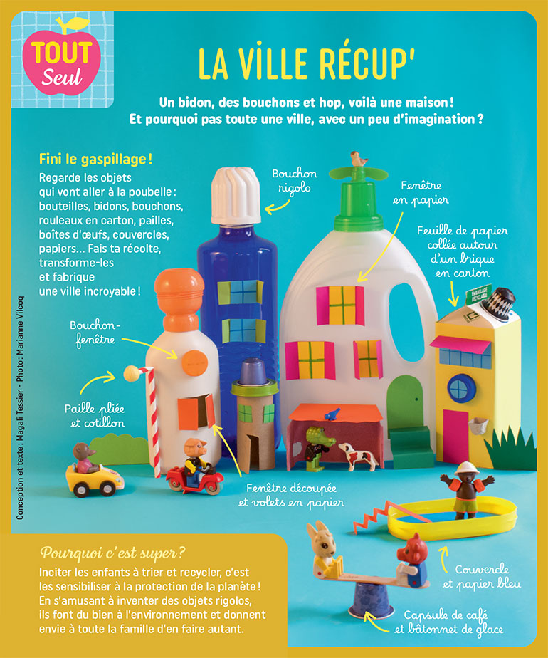 La ville récup. Extrait du magazine Pomme d'Api n°723.