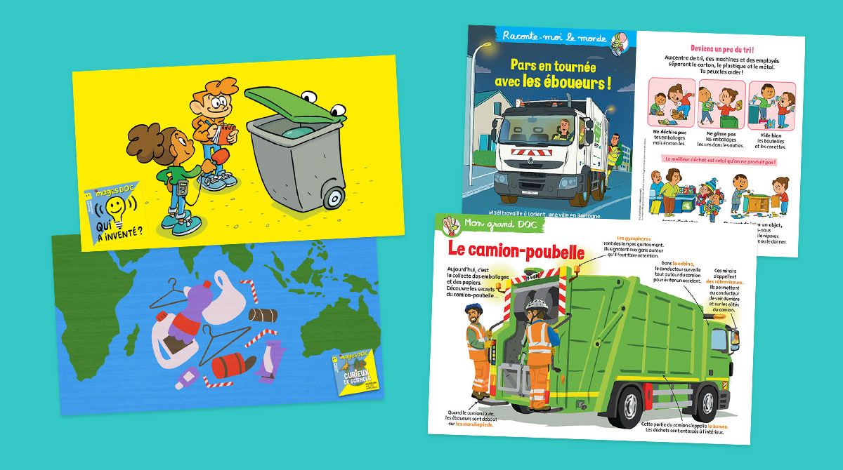 Du ramassage au recyclage : le circuit des déchets expliqué aux enfants.