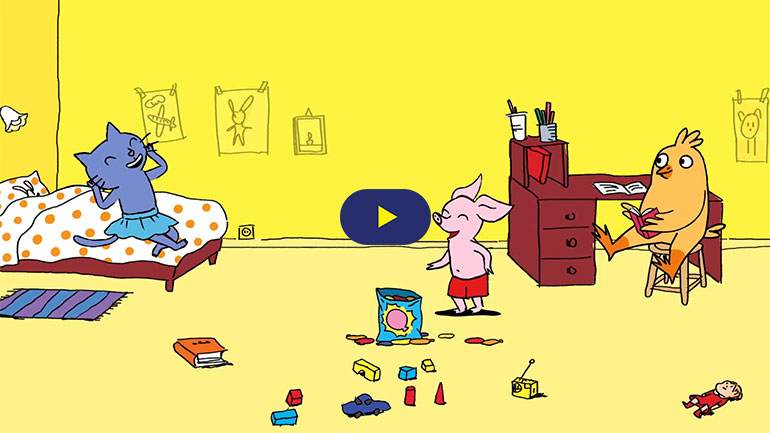 Mallette Ateliers philo avec les Petits Philosophes. Dessin animé de la séquence découverte “Qu'est-ce qui nous rend heureux ?”