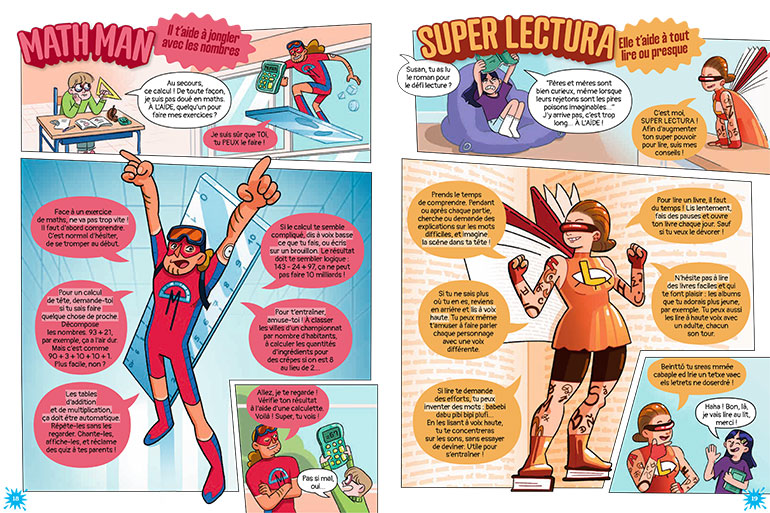 Les 8 super pouvoirs de élèves, Astrapi n°1085, 1er septembre 2026. Illustrations : Julie Ducos.