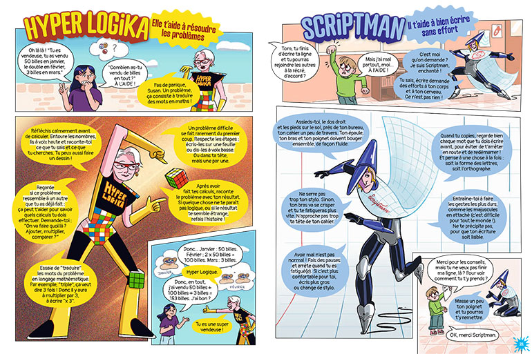 Les 8 super pouvoirs de élèves, Astrapi n°1085, 1er septembre 2026. Illustrations : Julie Ducos.