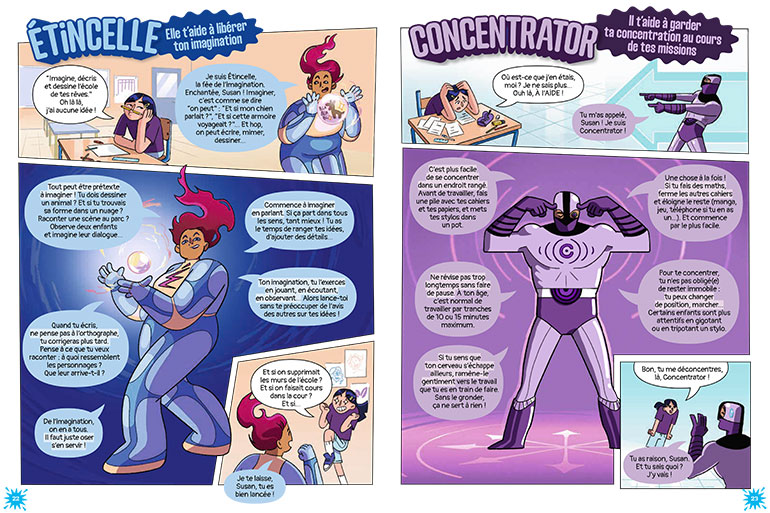 Les 8 super pouvoirs de élèves, Astrapi n°1085, 1er septembre 2026. Illustrations : Julie Ducos.