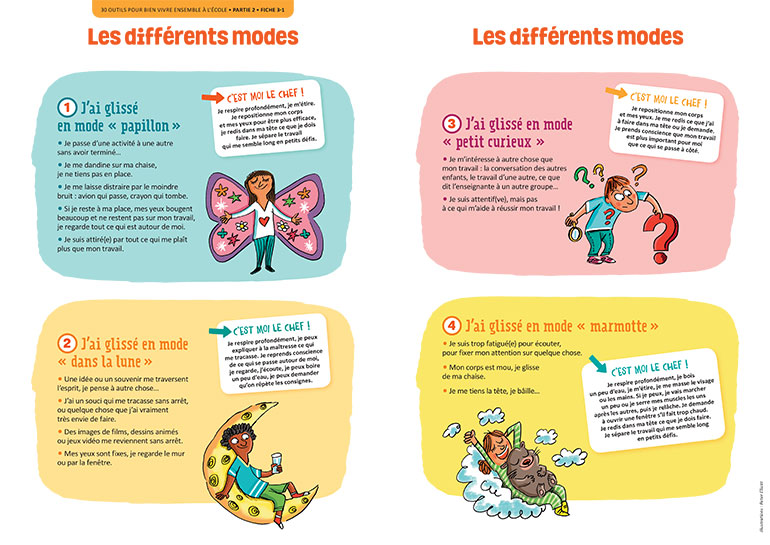 Séquence pédagogique sur l'attention, issue de la mallette “30 outils pour bien vivre ensemble à l’école”.