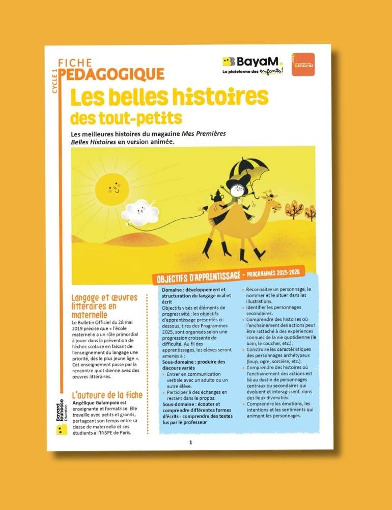 Fiche pédagogique Les belles histoires des tout-petits.