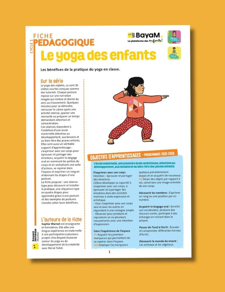 Fiche pédagogique Le yoga des enfants.