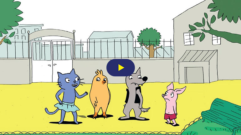 Le dessin animé. "Pourquoi on va à l'école ?", extrait de la mallette “Les ateliers philo avec Les Petits Philosophes”.